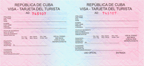 Roze Toeristenkaart Cuba