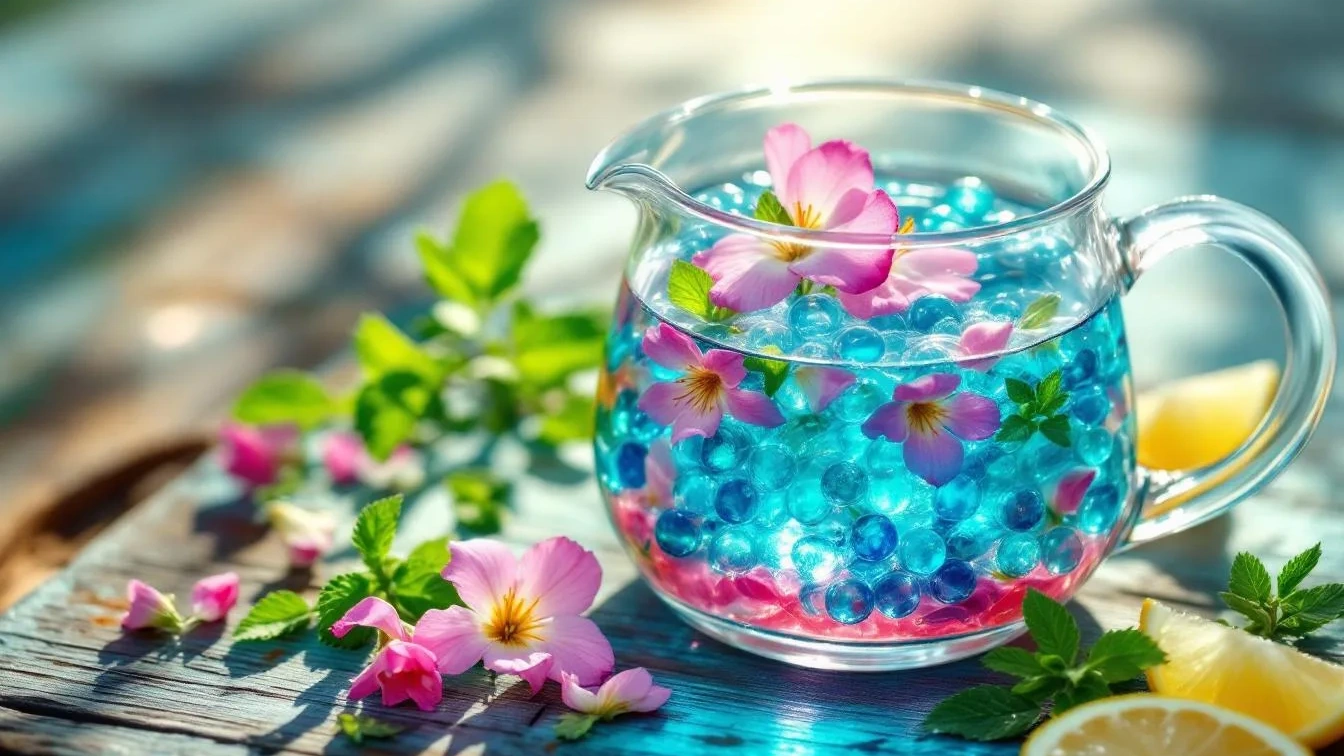 Maak je eigen geurige decoratie in een pot met waterparels, helemaal zonder chemicaliën