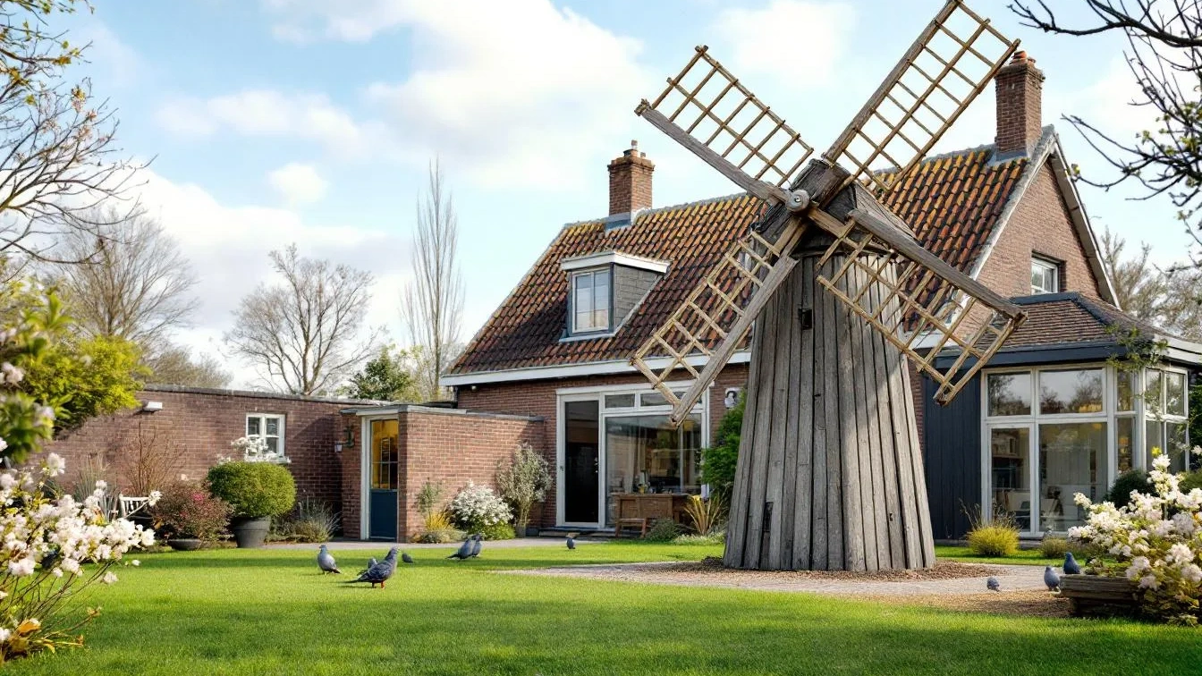 Zonder netten of spikes: Hoe een tuinwindmolen duiven op afstand houdt