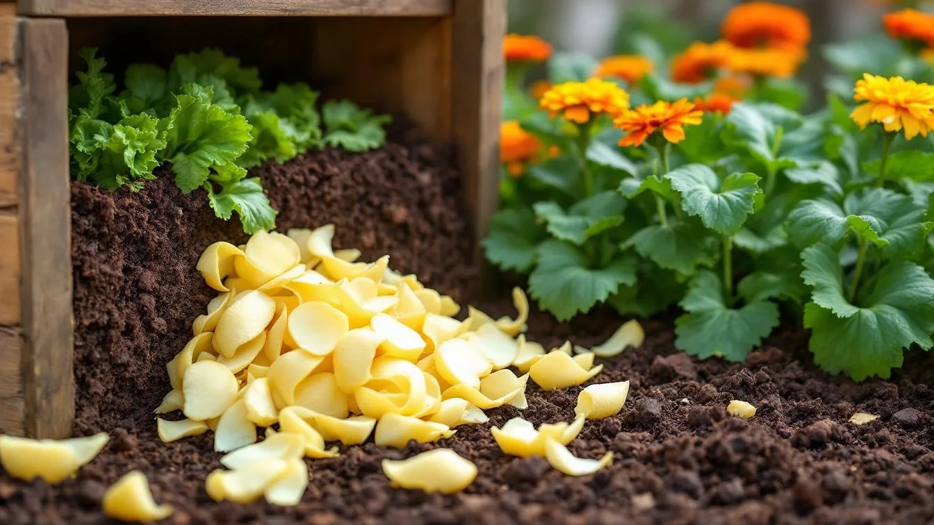 Aardappelschillen weggooien? Deze verrassende toepassing in de tuin werkt