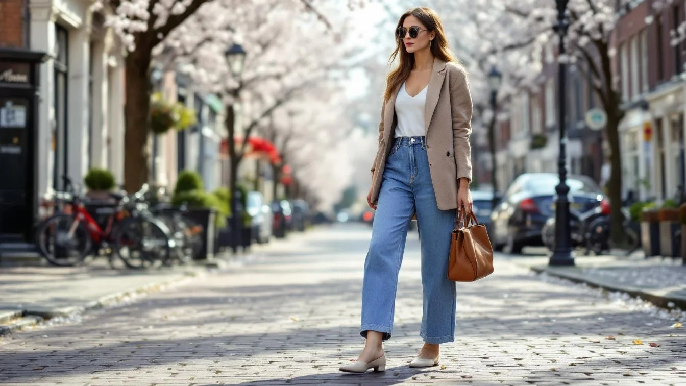 Draag geen sneakers bij wijde jeans: draag dít voor een chique look